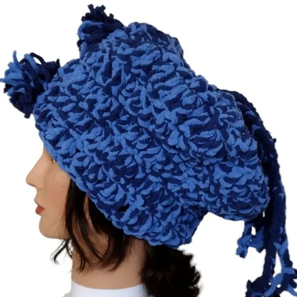 Slouchy, Beret Type Hat OOAK Handmade Crochet Free Hand Women's One Size - Picture 13 of 14